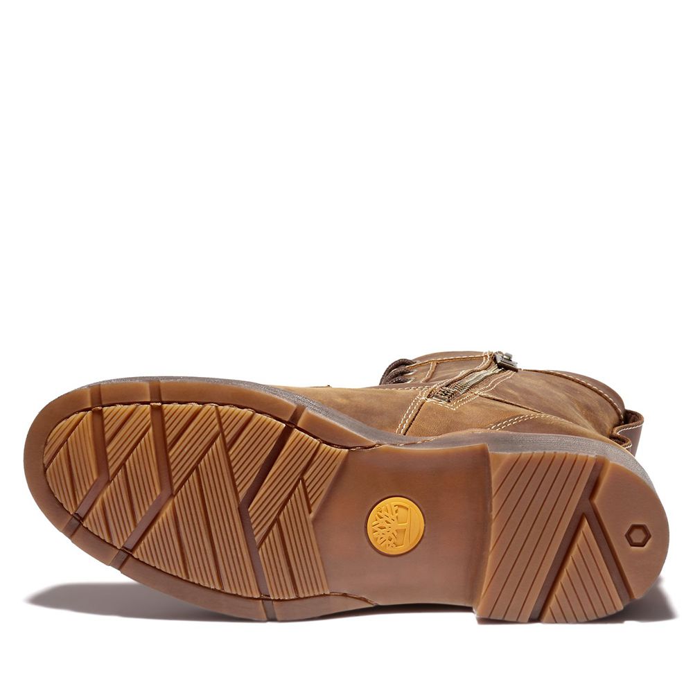 Botas de Inverno Feminino - Timberland Graceyn Impermeavel Lace & Side-Zip - FREHZ2548 - Marrom